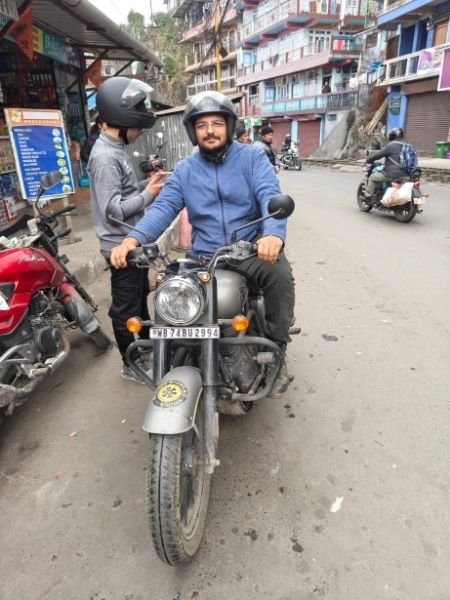 Happy rider with scooty in Darjeeling
